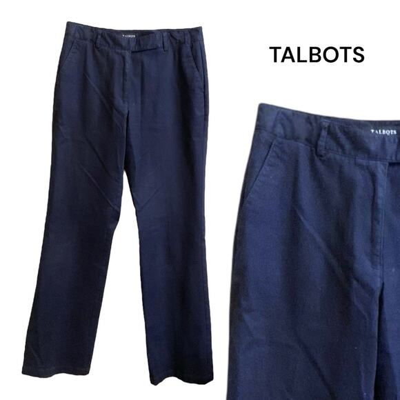 Talbots Pants Heritage Boot Navy Blue Size 6 Cotton Spandex Stretch Career Work - Picture 1 of 10